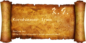 Kornhauser Irma névjegykártya